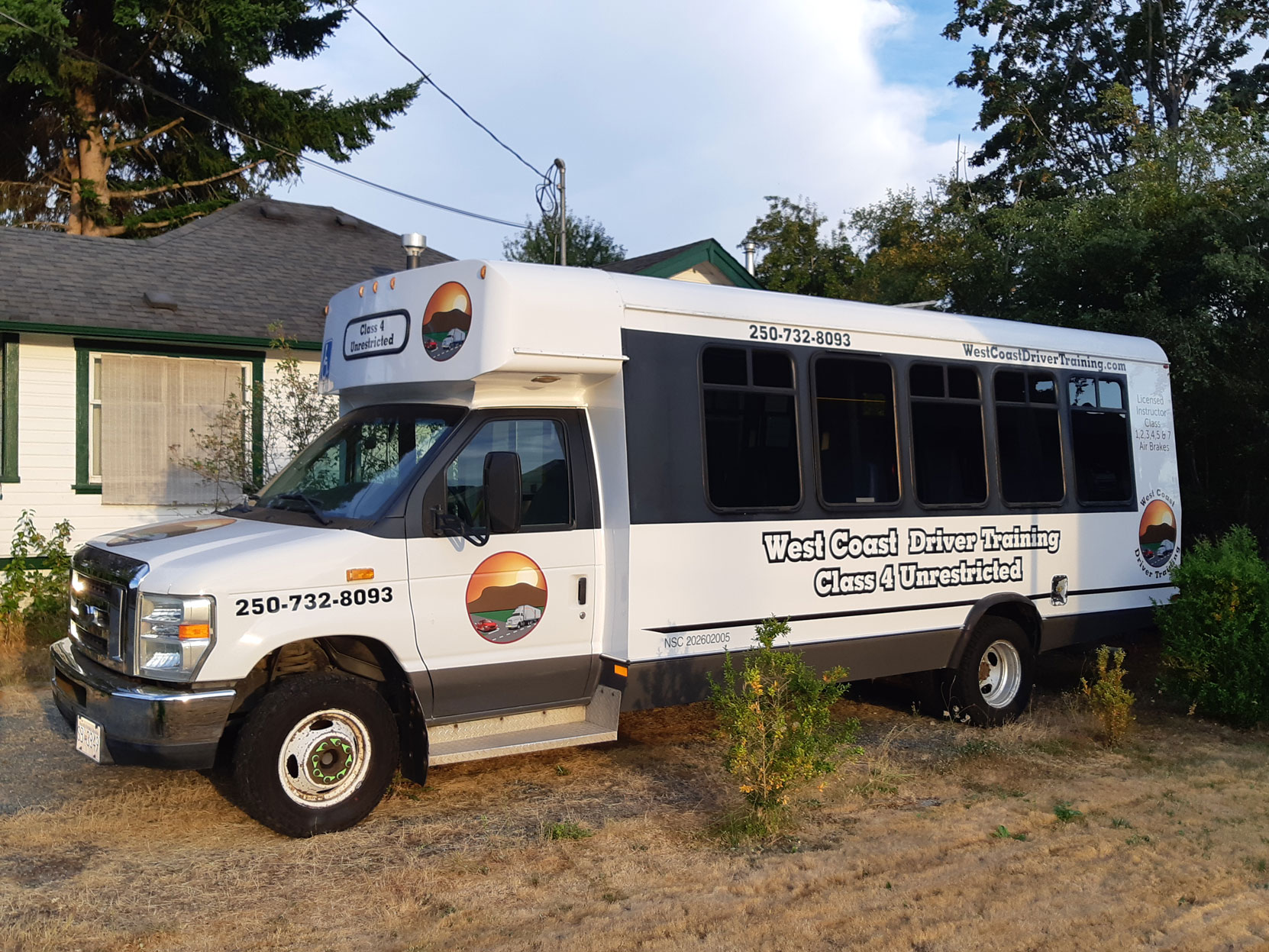 Coastal Pathways Driver Training partners with West Coast Driver Training to offer Class 4 Unrestricted training on this Ford E450 bus [photo: West Coast Driver Training]