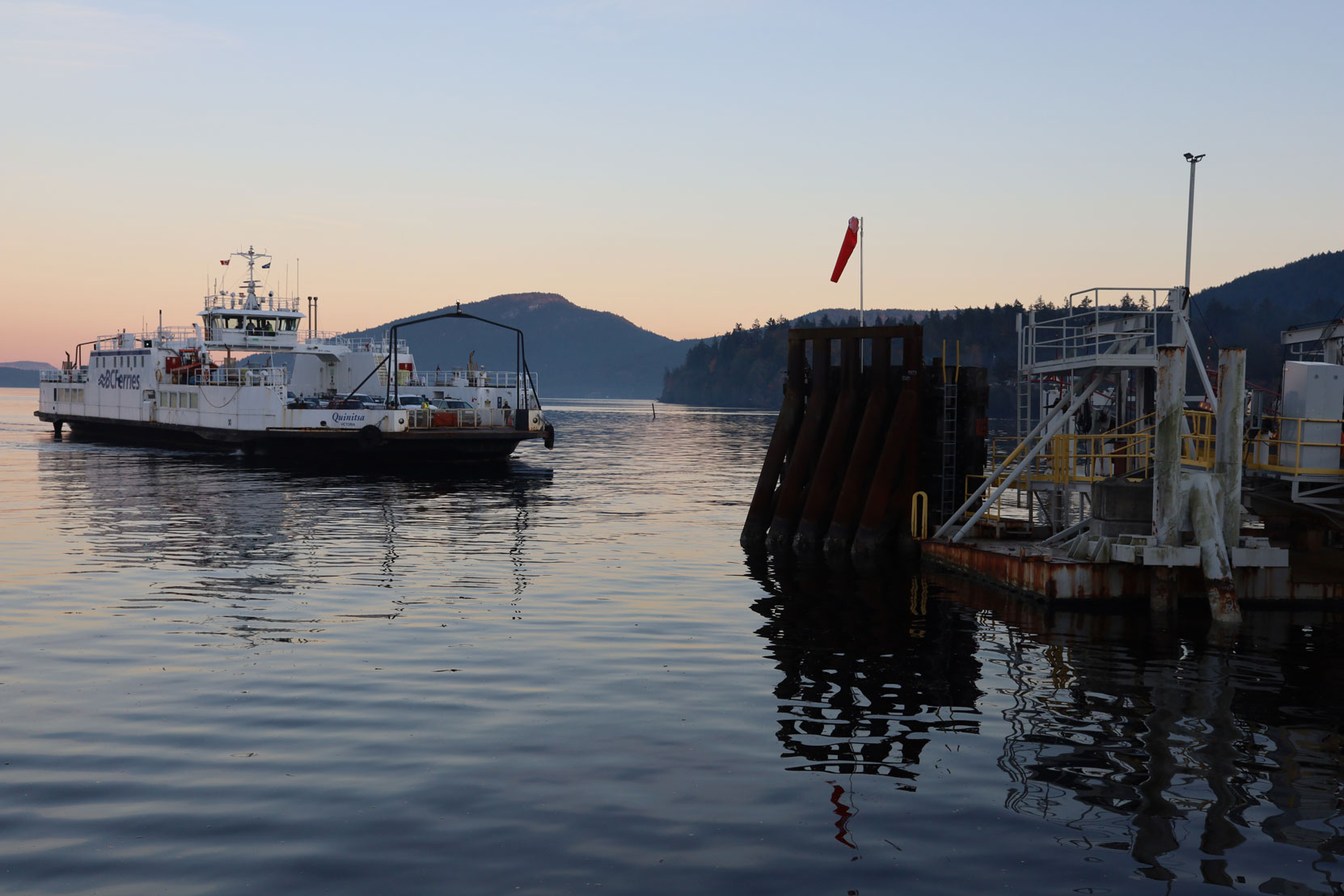 The Salt Spring Island ferry approaching the Crofton terminal (photo: Coastal Pathways Driver Training)